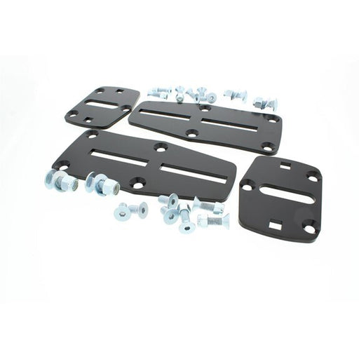 RTS Engine Mounts Aluminium, Motor Mount Plate, Bolt-In, LS Conversion, Adjustable, Black Powder coated, Pair - RTS-EHMLS11-BK