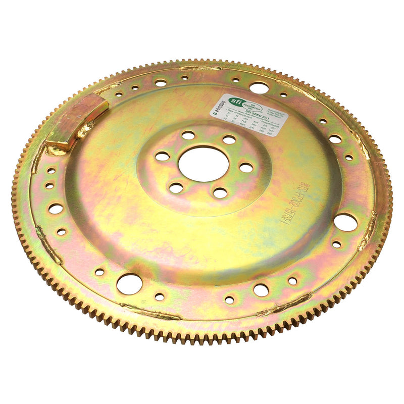 RTS Transmission Flexplate, SB Ford Windsor, Cleveland ,SFI 29.1, Gold Zinc, 157 Tooth - 28.2 oz/ External - 10.5 Converter Bolt Circle, Each - RTS-FP302-157-SFI