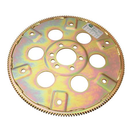 RTS Transmission Flexplate, Gold Zinc Late SB Chevrolet, 168 Tooth - External - 1-piece rear Main Seal Block, Each - RTS-FP350L RTS-FP350L