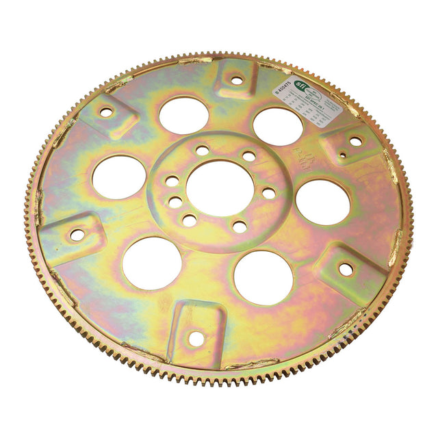 RTS Transmission Flexplate, Gold Zinc Late SB Chevrolet, 168 Tooth - External - 1-piece rear Main Seal Block, Each - RTS-FP350L RTS-FP350L