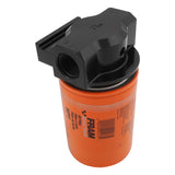 RTS Remote Oil Filter Head, With FRAM HP1 Filter, 3/4''-16 Thread, AN12 ORB Ports, Billet Aluminium, Black - RTS-OM3300-FRA RTS-OM3300-FRA