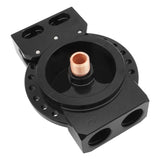 RTS Remote Oil Filter Head, With FRAM HP4 Filter, 13/16''-16 Thread, AN12 ORB Ports, Adjustable Bracket, Billet Aluminium, Black - RTS-OM3302-FRA