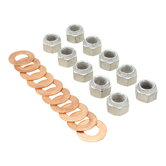RTS OE, Diff Centre Nut and Washer Kit, Ford, 8 & 9 inch, Nuts & Copper Sealing Washers, Set of 10 - RTS-PK1900 RTS-PK1900