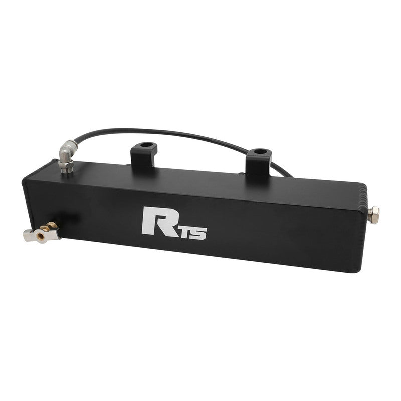 RTS Transmission Overflow Catch Can, TH350 & 4L80E/4L85E, Rectangular, 600ml Capacity, Aluminium, Black Powdercoated - RTS-TCC-TH350-BK