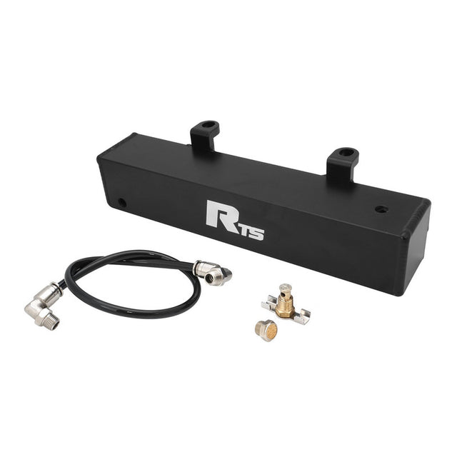 RTS Transmission Overflow Catch Can, TH400, Rectangular, 600ml Capacity, Aluminium, Black Powdercoated - RTS-TCC-TH400-BK RTS-TCC-TH400-BK