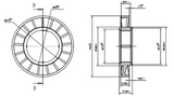 RTS Torque Converter Stator 8"' or 9", 073 Aluminium-17 Blade, Full Window, 3.25'' bore size, Each - RTS-TCS100