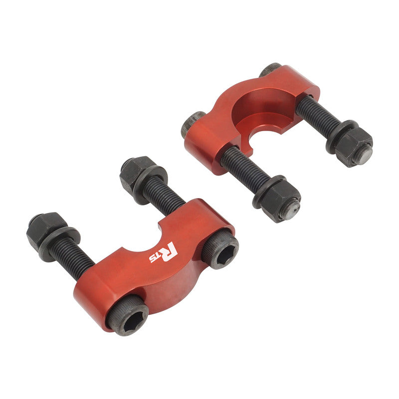RTS U-Joint Girdles, Billet Aluminium, Red Anodised, For Ford, 9 in 1350/1410 Style Universal Joint, 1.188 in Cap, Set - RTS-UB1350-BIL-RED
