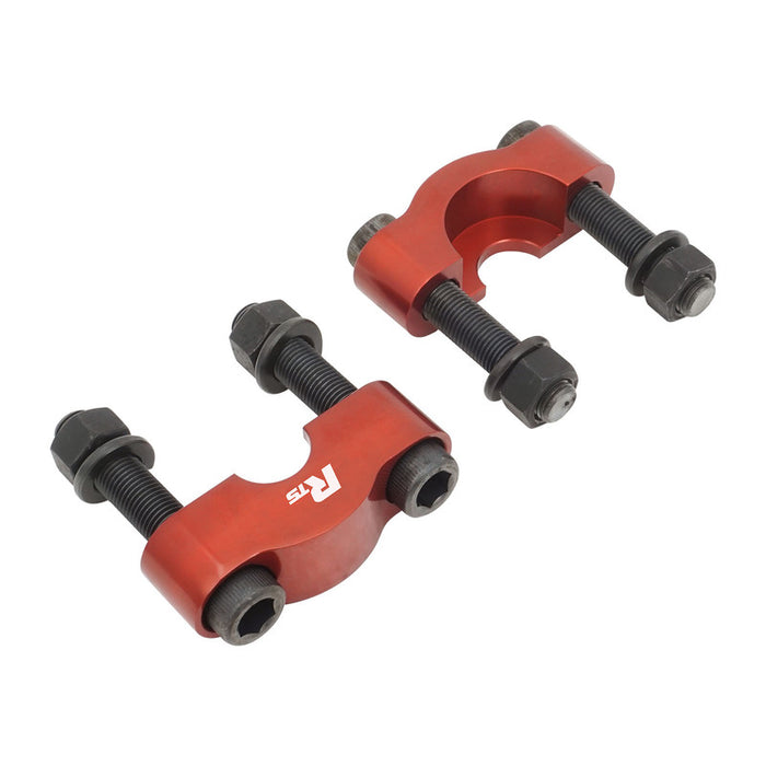 RTS U-Joint Girdles, Billet Aluminium, Red Anodised, For Ford, 9 in 1350/1410 Style Universal Joint, 1.188 in Cap, Set - RTS-UB1350-BIL-RED