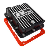 RTS Transmission Pan, Deep, Aluminium, For Ford C4, C10, Suits Pan Fill Or Case Fill, Magnetic Drain Plug, Filter, Finned Black Powder Coated, Kit - RTS20400