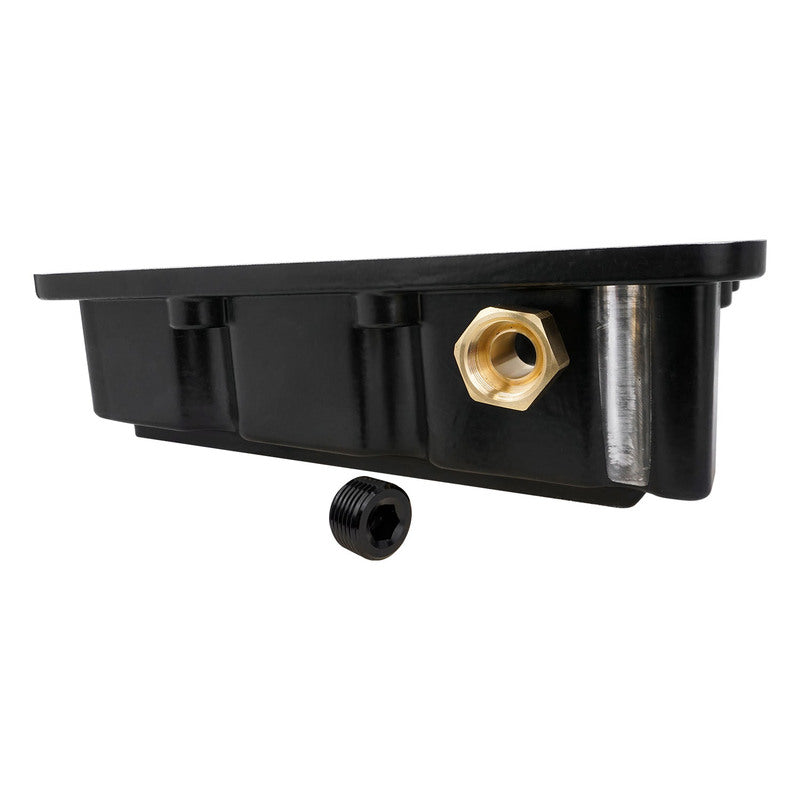 RTS Transmission Pan, Deep, Aluminium, For Ford C4, C10, Suits Pan Fill Or Case Fill, Magnetic Drain Plug, Filter, Finned Black Powder Coated, Kit - RTS20400