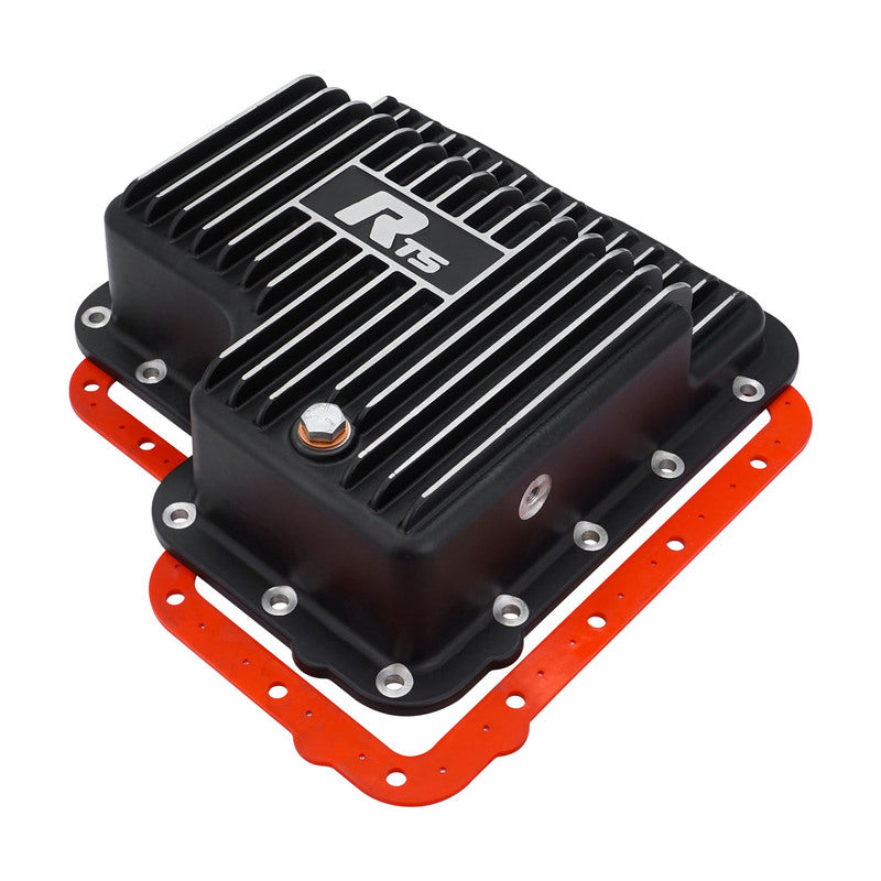 RTS Transmission Pan, Deep, Aluminum, For Ford C6, Finned, Black Powdercoat - RTS20500 RTS20500