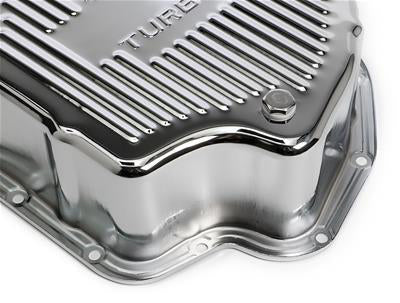 RTS Transmission Oil Pan, Extra Capacity, Steel Ribbed, Chrome, GM Chev Holden TH400, Each - RTS70200CH RTS70200CH