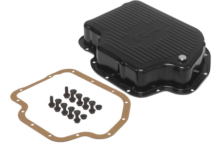 RTS Transmission Oil Pan, Extra Capacity, Steel Ribbed, Black Powdercoated GM Chev Holden, TH400, Each - RTS70200 RTS70200