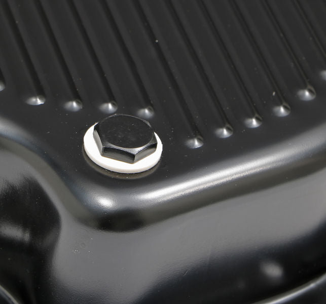 RTS Transmission Oil Pan, Extra Capacity, Steel Ribbed, Black Powdercoated GM Chev Holden, TH400, Each - RTS70200