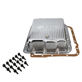 RTS Transmission Pan, Extra Capacity, Steel, Ribbed Chrome, GM Chev Holden, Commodore, 700R4, 4L60, 4L60E, 4L65E, Each - RTS70800CH