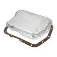 RTS Transmission Pan, Stock Depth, Steel, Ribbed Chrome, For Chrysler, Torqueflite A-727, Each - RTS70920CH RTS70920CH