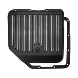 RTS Transmission Pan, Cast Aluminium, Stock Depth Black, Machined Finned, Chev For Holden TH350 - RTS80200BK