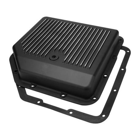 RTS Transmission Pan, Cast Aluminium, Stock Depth Black, Machined Finned, Chev For Holden TH350 - RTS80200BK RTS80200BK