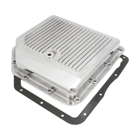 RTS Transmission Pan, Stock Depth, Cast Aluminium, Polished, Finned, Chev For Holden TH350, Each - RTS80200P RTS80200P