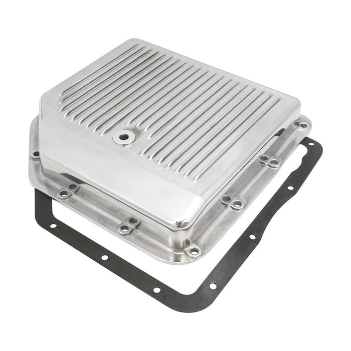 RTS Transmission Pan, Stock Depth, Cast Aluminium, Polished, Finned, Chev For Holden TH350, Each - RTS80200P