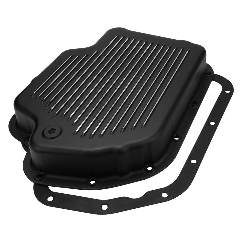 RTS Transmission Pan, Extra Capacity, Cast Aluminium, Black, Machined Finned, Chev Holden TH400, Each - RTS80220BK RTS80220BK
