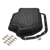 RTS Transmission Pan, Extra Capacity, Cast Aluminium, Black, Machined Finned, Chev Holden TH400, Each - RTS80220BK