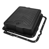 RTS Transmission Pan, Stock Depth, 700R4, 4L60,4L65E, Cast Aluminium Black, Machined Finned, Chev, Holden Commodore, Each - RTS80800BK RTS80800BK