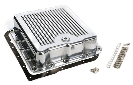 RTS Transmission Pan, Stock Depth, Aluminium, Polished, Finned, Chev, Holden Commodore, 700R4, 4L60,4L65E , Each - RTS80800P RTS80800P