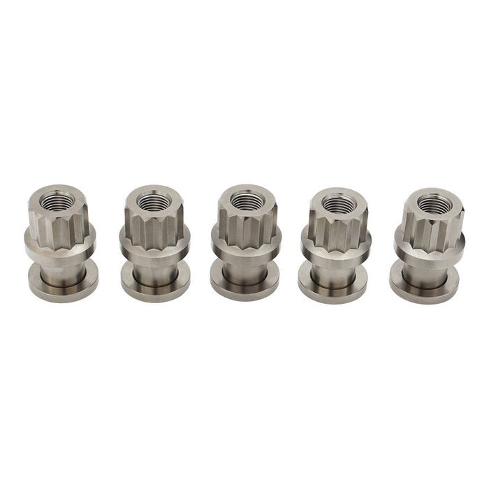 RTS Wheel Lug Nut w/Washer Kit, 1/2"-20, Grade 5 Titanium, 0.700" Shank, Drag Race, 5 Pack - RTSTI-LUG12