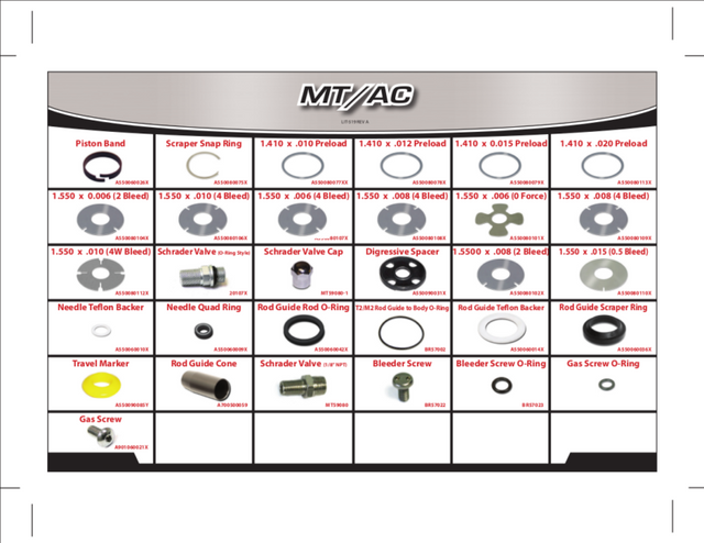 AFCO Shock Repair Kit - Non-Adjustable Monotube Accessory Kit - MT/AC MT/AC