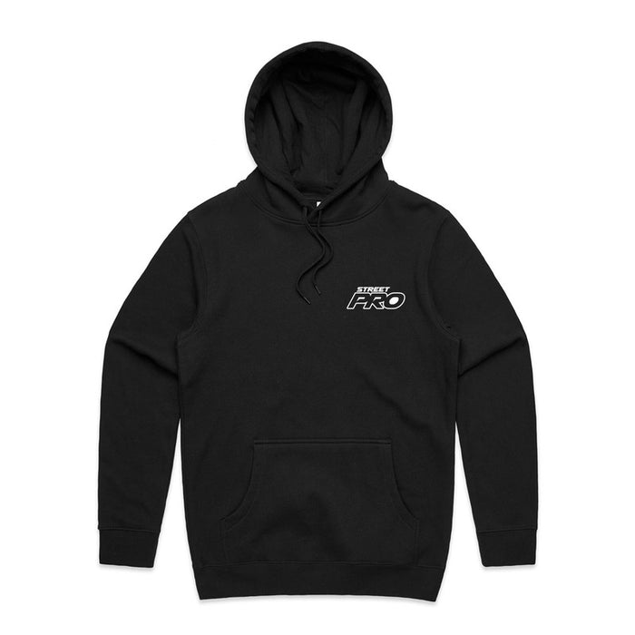 Street Pro Wheels Hooded Sweatshirt, Cotton, Polyester, Black, Men's Medium - STP-HOOD-M