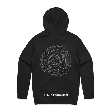 Street Pro Wheels Hoodie Sweatshirt, Cotton, Polyester, Black, Men's 2XL - STP-HOOD-XXL STP-HOOD-XXL