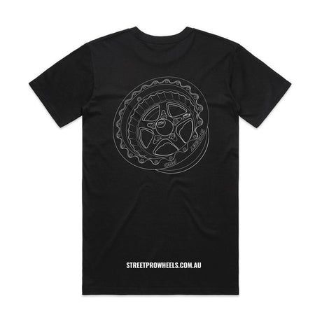 Street Pro Wheels T-Shirt, Black, Cotton, XL - STP-TSHIRT-XL STP-TSHIRT-XL