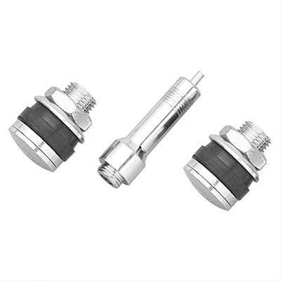 Street Pro Tyre Valve, Flush Mount No-Show, Suit Large Valve Hole (15mm), Chrome Valve Stem, Bolt-on, Set of 2 - STP-VS2918-2 STP-VS2918-2