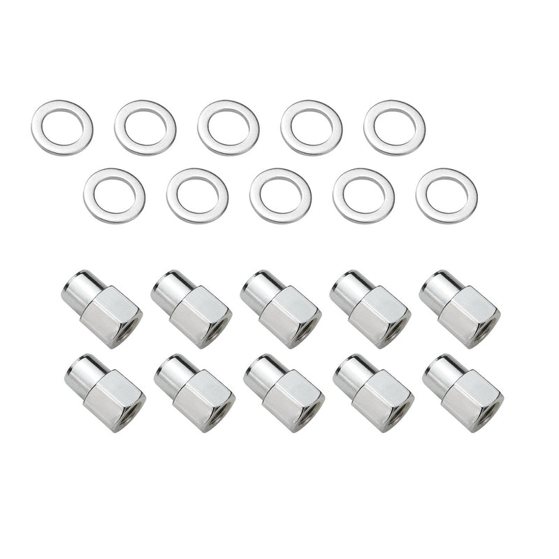 Wheel Lug Nut Kit,, Chrome Open End, Medium Mag, Length 1.38, 1/2', 0.55 Shank, Set of 10 - STP-WN5100K10-CHM-OP STP-WN5100K10-CHM-OP