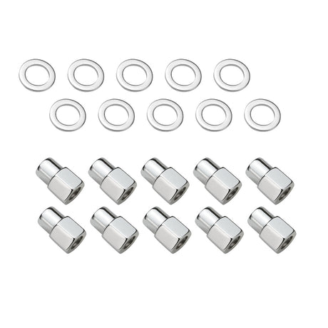 Wheel Lug Nut Kit,, Chrome Open End, Medium Mag, Length 1.38, 7/16, 0.55 Shank, Set of 10 - STP-WN5102K10-CHM-OP STP-WN5102K10-CHM-OP
