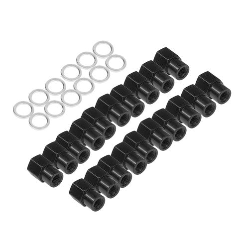Wheel Lug Nut kit, Black, Medium Mag, Length 1.38, 7/16, 0.55 Shank Set of 20 - STP-WN5102K20-BLK STP-WN5102K20-BLK