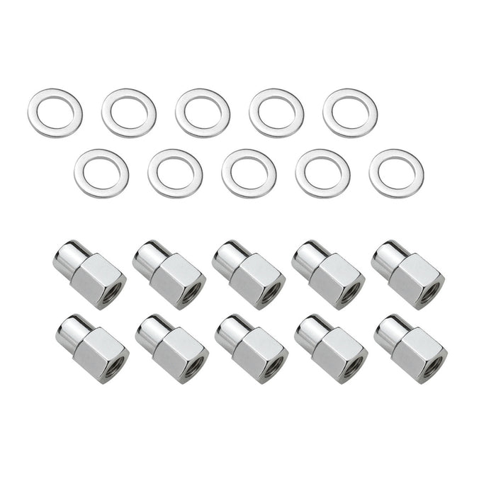 Wheel Lug Nut Kit,, Chrome Open End, Medium Mag, Length 1.38, 12 x 1.5, 0.55 Shank, Set of 10 - STP-WN5105K10-CHM-OP