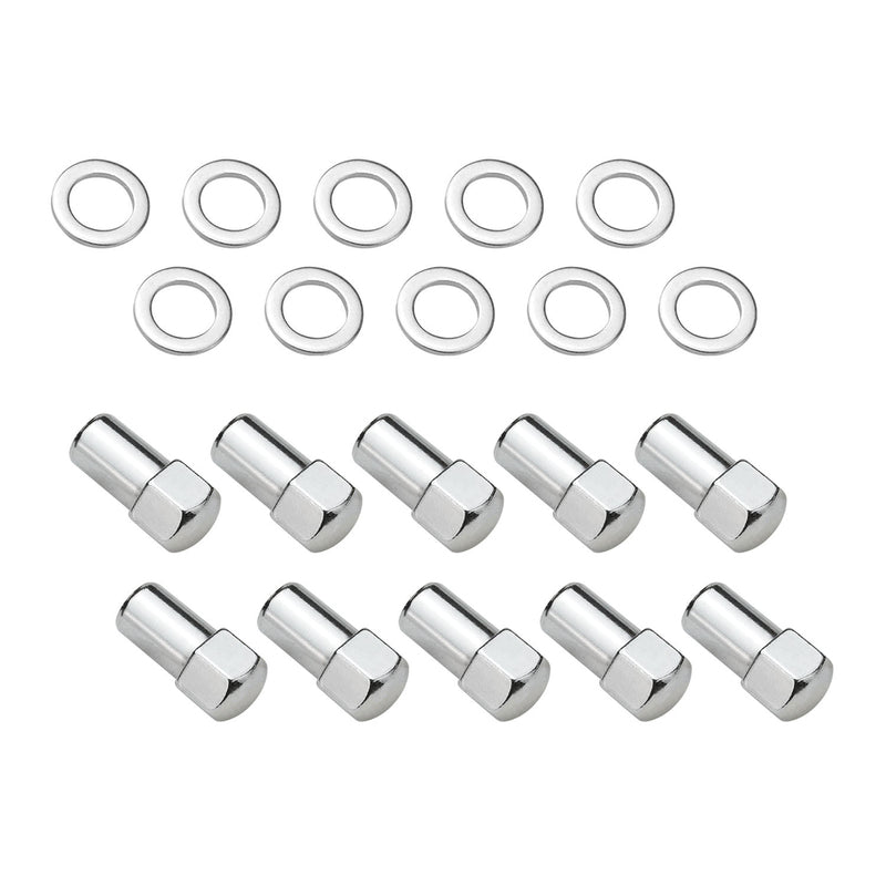Wheel Lug Nut Kit Chrome, Street Pro 007 Dome head, length 1.70, 1/2, 1.00 inch shank, Set of 10 - STP-WN5110K10-CHM STP-WN5110K10-CHM