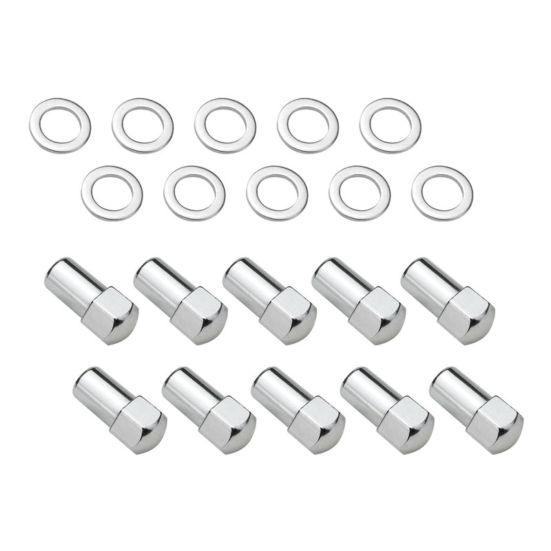 Wheel Lug Nut Kit Chrome, Street Pro 007 Dome head, length 1.70, 7/16, 1.00 inch shank, Set of 10 - STP-WN5112K10-CHM STP-WN5112K10-CHM