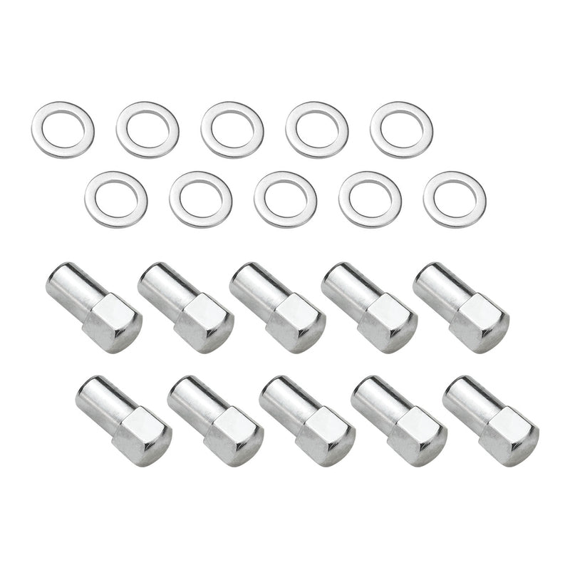 Wheel Lug Nut Kit Chrome, Street Pro 007 Dome head, length 1.70, M12 x 1.5, 1.00 inch shank, Set of 10 - STP-WN5115K10-CHM STP-WN5115K10-CHM