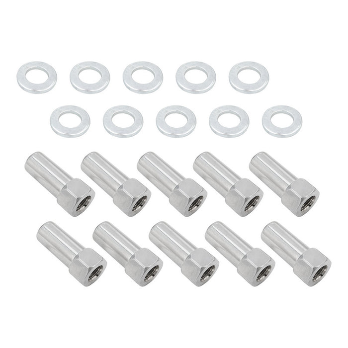 Wheel Lug Nut Kit, Chrome, Cragar, Weld, SST Open End Mag, Length, 1.91, 1/2', 1.380 inch Shank, Set of 10 - STP-WN5120K10-CHM-OP