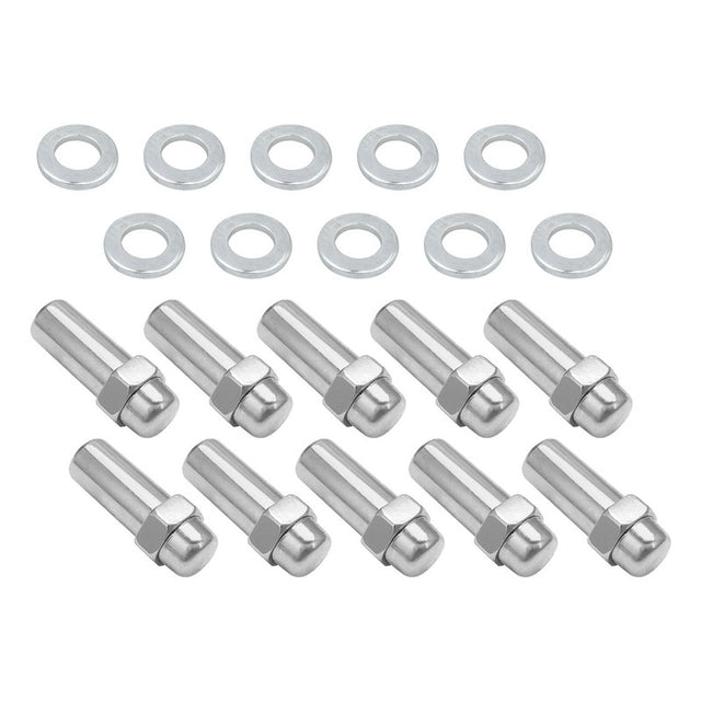 Wheel Lug Nut Kit, Chrome, Cragar, Weld, SST Mag, Length, 2.125, 1/2', 1.380 inch Shank, Set of 10 - STP-WN5120K10-CHM STP-WN5120K10-CHM