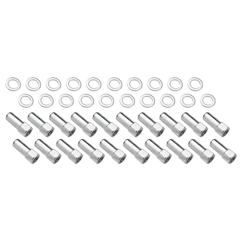 Wheel Lug Nut Kit, Chrome, Cragar, Weld, SST Open End Mag, Length, 1.91, 7/16, 1.380 inch Shank Set of 20 - STP-WN5122-0K20 STP-WN5122-0K20
