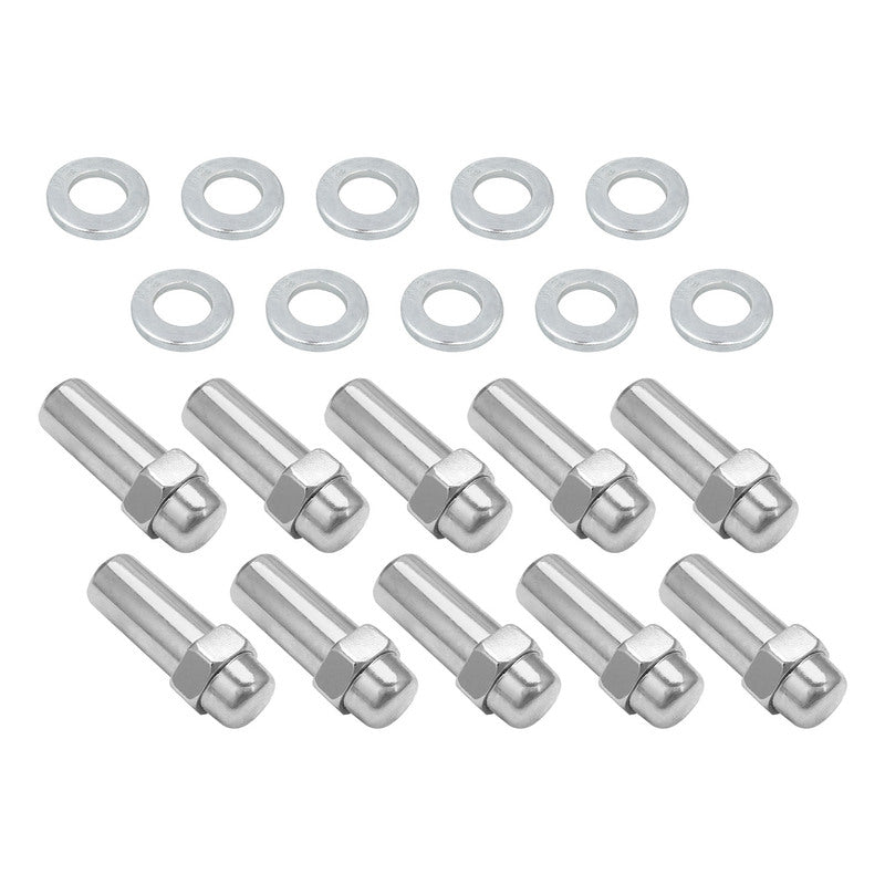 Wheel Lug Nut Kit, Chrome, Cragar, Weld, SST Mag, Length, 2.125, 7/16, 1.380 inch Shank, Set of 10 - STP-WN5122K10-CHM STP-WN5122K10-CHM