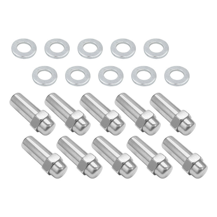 Wheel Lug Nut Kit, Chrome, Cragar, Weld, SST Mag, Length, 2.125, 7/16, 1.380 inch Shank, Set of 10 - STP-WN5122K10-CHM