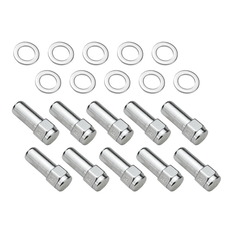 Wheel Lug Nut Kit, Chrome, Cragar, Weld, SST Mag, Length, 2.125, M12 x 1.5, 1.380 inch Shank, Set of 10 - STP-WN5125K10-CHM STP-WN5125K10-CHM
