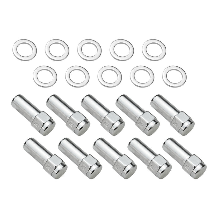 Wheel Lug Nut Kit, Chrome, Cragar, Weld, SST Mag, Length, 2.125, 12 x 1.5, 1.380 inch Shank, Set of 10 - STP-WN5125K10-CHM