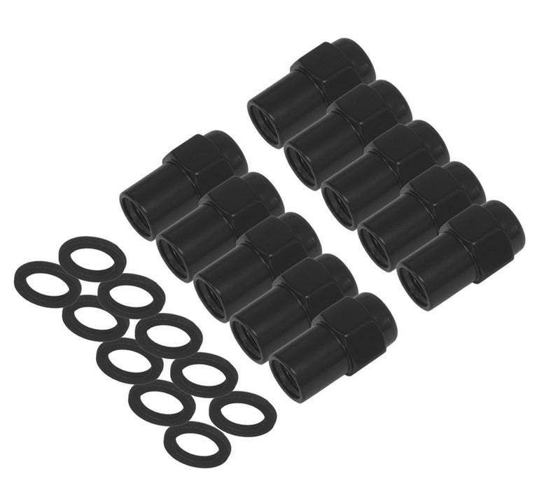 Street Pro Wheel Lug Nut Kit, Black 002 Streetpro Mag, Length 1.56, 1/2, .700 shank, Set of 10 - STP-WN5200K10-BLK