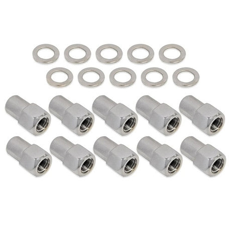 Street Pro Wheel Lug Nut Kit, Chrome Suits 002 / 005 Street Pro Mag Wheel, Open End, Length 1.46, 1/2, .775 Shank, With .119 Washers, Set of 10 - STP-WN5200K10-CHM-O STP-WN5200K10-CHM-O